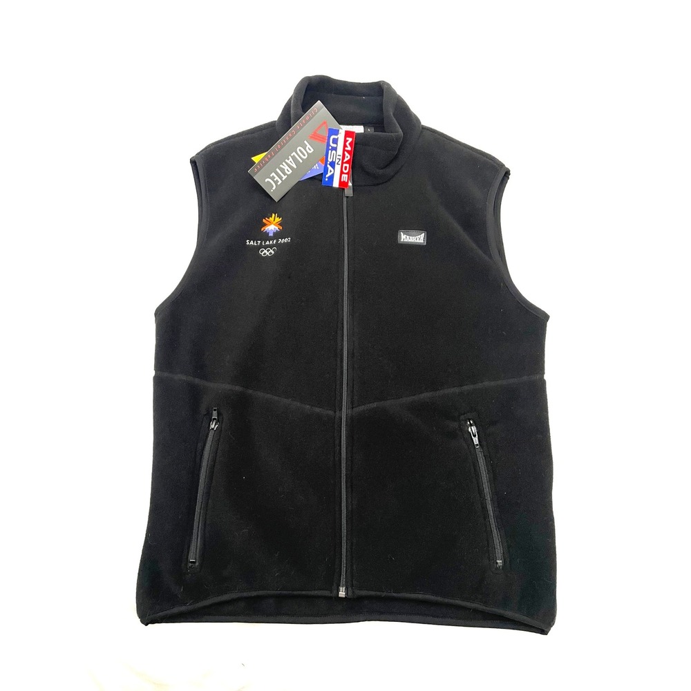 NEW Vintage Salt Lake 2002 Olympics Maker Fleece Vest Large Black Made in USA